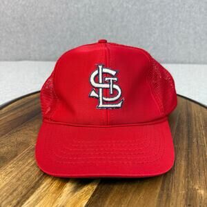 St. Louis Cardinals Snap Back Trucker Hat Red MLB Baseball Size M/L Vintage